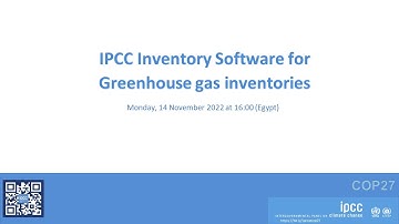 IPCC Inventory Software for Greenhouse gas inventories