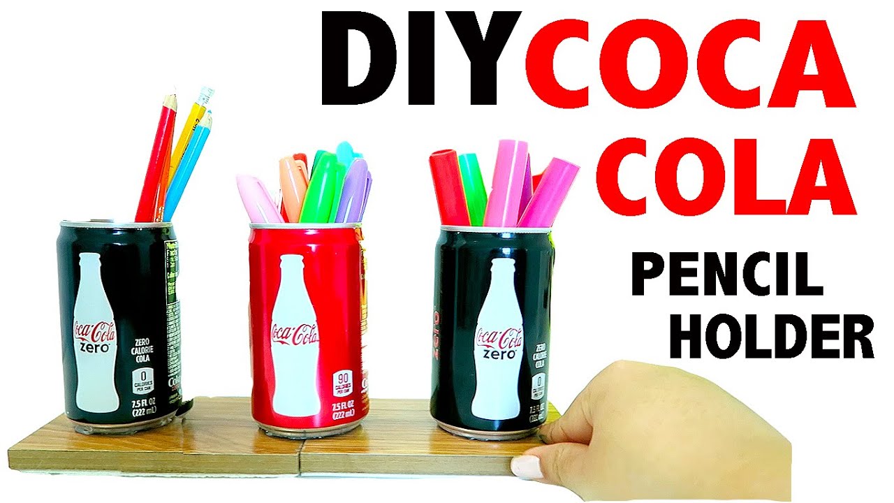 Diy 3 Mini Coca Cola Pencil Holder Desk Decor You