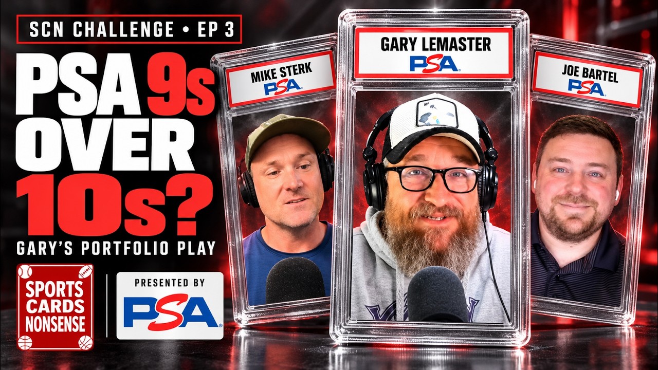 Are PSA 9s the Smarter Buy? | SCN Challenge Ep. 3 (featured). Photo by Sports Cards Nonsense