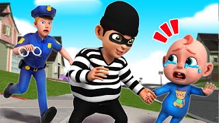 Policeman Rescue The Baby and Keeps Everyon Safe | Funny Songs \u0026 Nursery Rhymes | Rosoo Baby