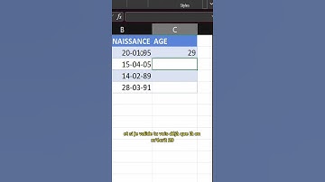 Calculer l’âge à partir de la date de naissance en Excel