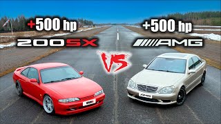 +500hp Nissan vs. +500hp Mercedes Kiihdytyskisa | Automania Jakso 1