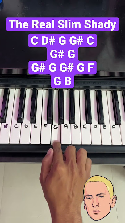 Easiest Eminem Song The Real Slim Shady on Piano #eminempiano #pianolesson #pianonotes #rapgod