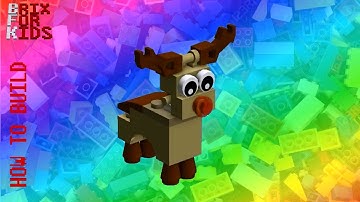 LEGO Instructions - How to build a LEGO Christmas Reindeer, version 1 - 22 pieces - 3D animation