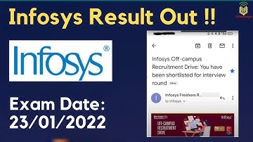 Infosys Result Out | Infosys Written Result Out | Exam Date: 23/01/2022 | Check Mail