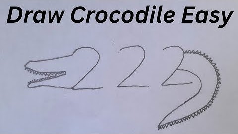 Crocodile Drawing Easy Step by Step with Number 222