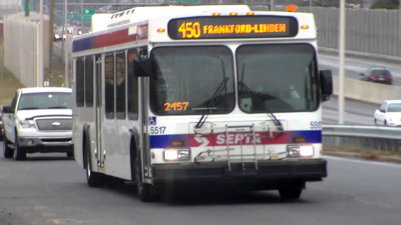 septa bus new flyer d40lf 5517 on route 450 youtube flyer bus schedule
