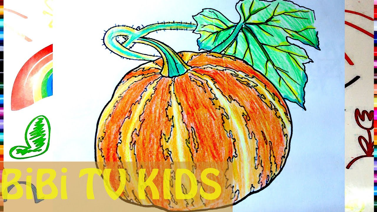 Tô Màu Quả Bí Ngô | Tô Màu Quả Bí Đỏ | Vẽ Tranh Tô Màu Quả Bí Ngô | How To  Draw Pumpkin | 153 - Youtube