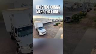 Making turn on a semi truck with three trailers #trucking #cdl