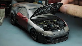 “The Unfinished Abandoned Project” - 1,000hp Toyota Drag Supra Model Car Build - 1/24 Tamiya