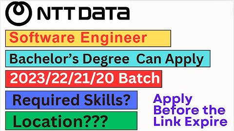 NTT Data is hiring 2023/22/21/20 Batch | Required Skills? | Location? | No % Criteria #jobupdates4u