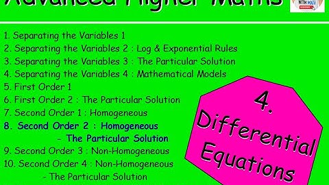 4.8 Differential Equations 8: Second Order 2 Particular Solution – Advanced Higher Maths Lessons