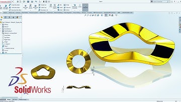 Solidworks Advanced Modeling:  Waved washer ( Loft with guide curve)