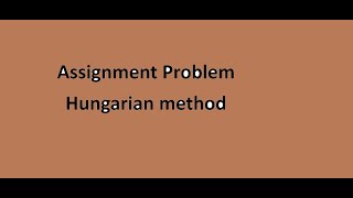Assignment Problem 1 Decision Science