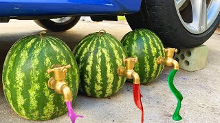 Crushing Crunchy &amp; Soft Things by Car! Experiment Car Vs Watermelon