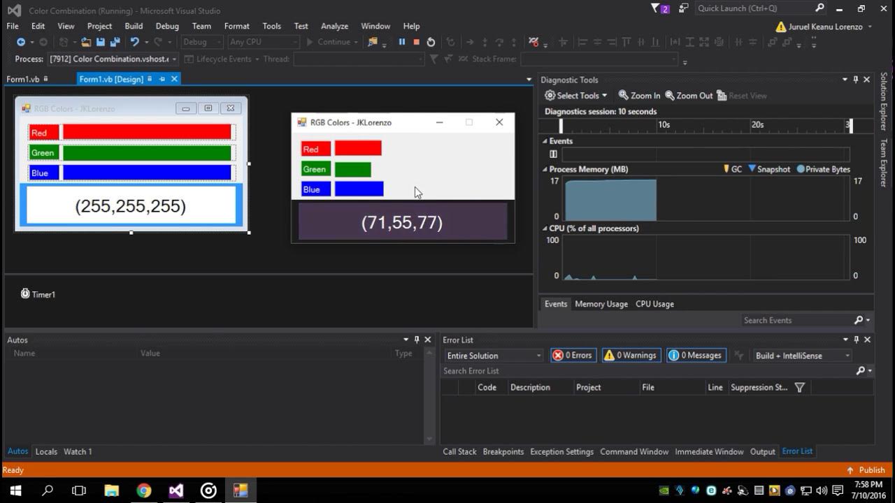 RGB Color Combination Values w/ Custom TrackBar Visual Basic YouTube