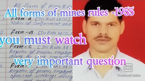 All Forms of Mines Rules -1955