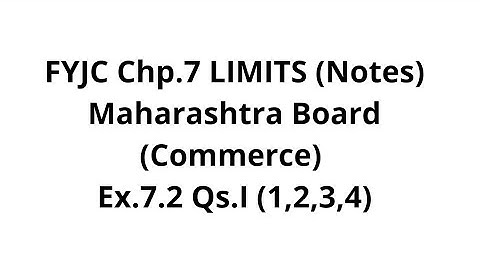 Limits - Chapter 7 - FYJC - Commerce - Maharashtra Board - 11th Standard - Notes