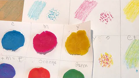 Making secondary colors with CMY primary colors. 3 ways introducing color mixing to preschoolers.