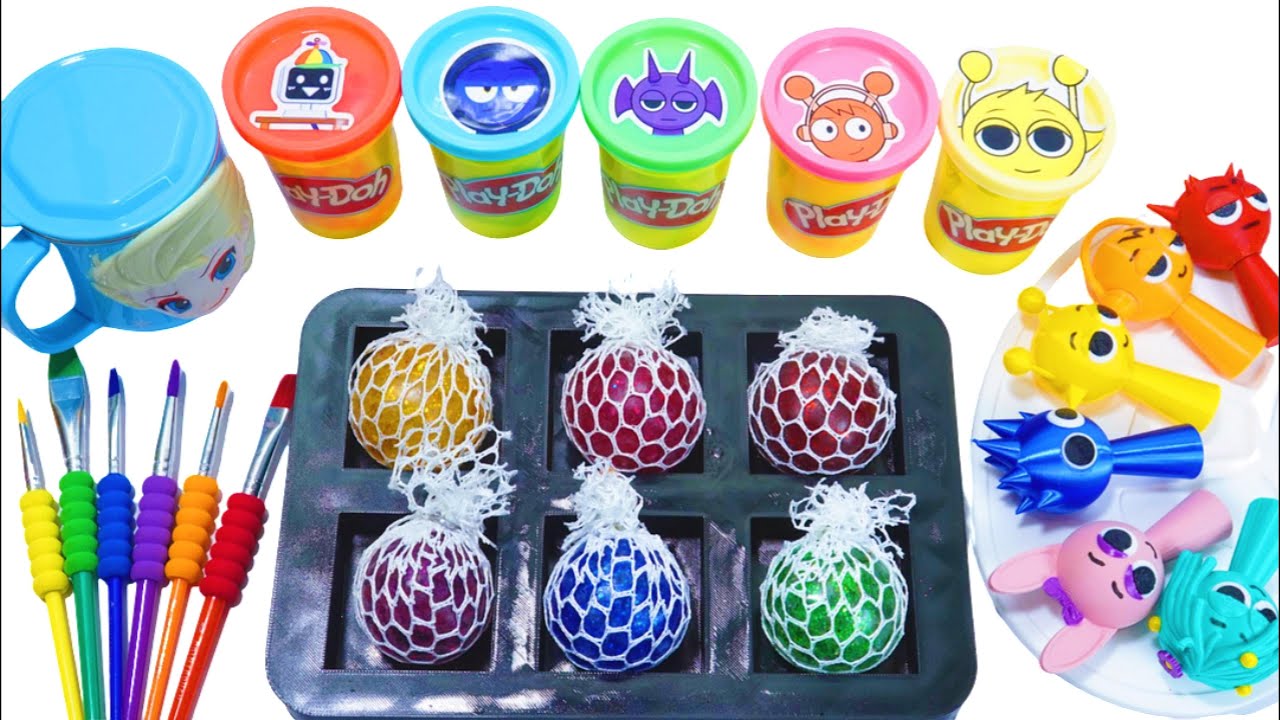 Satisfying Video 💖 DIY How To Make Rainbow Glitter Frut Form Sprunki Hero AND Mixing Candy ASMR