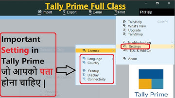 Important Setting (Display,Language,Country) in Tally Prime in Hindi |  All Setting in Tally Prime