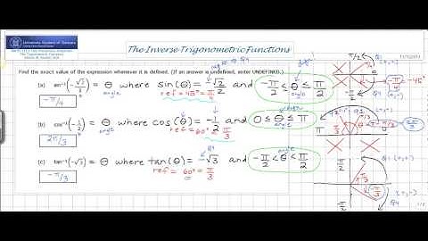6.6 4. Inverse Trig Functions: Example 1