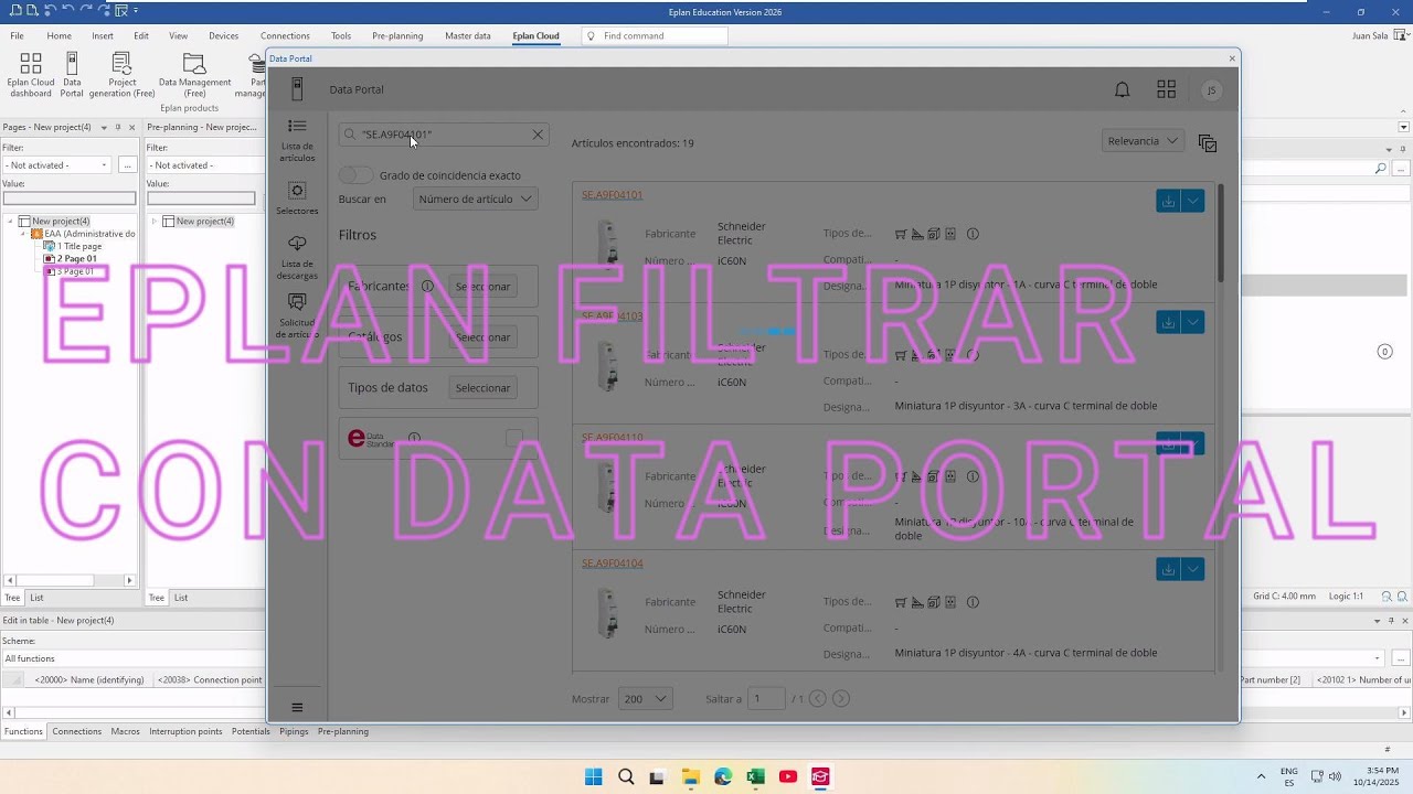 EPLAN Filtrar con Data Portal - YouTube