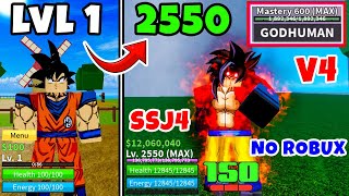 Beating Blox Fruits as "Son Goku" | Unlocked God Human & Human Race V4 Full Awakening! screenshot 3