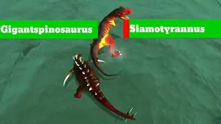 Gigantspinosaurus Vs Siamotyrannus - With Healthbars (@pong1977) New Video
