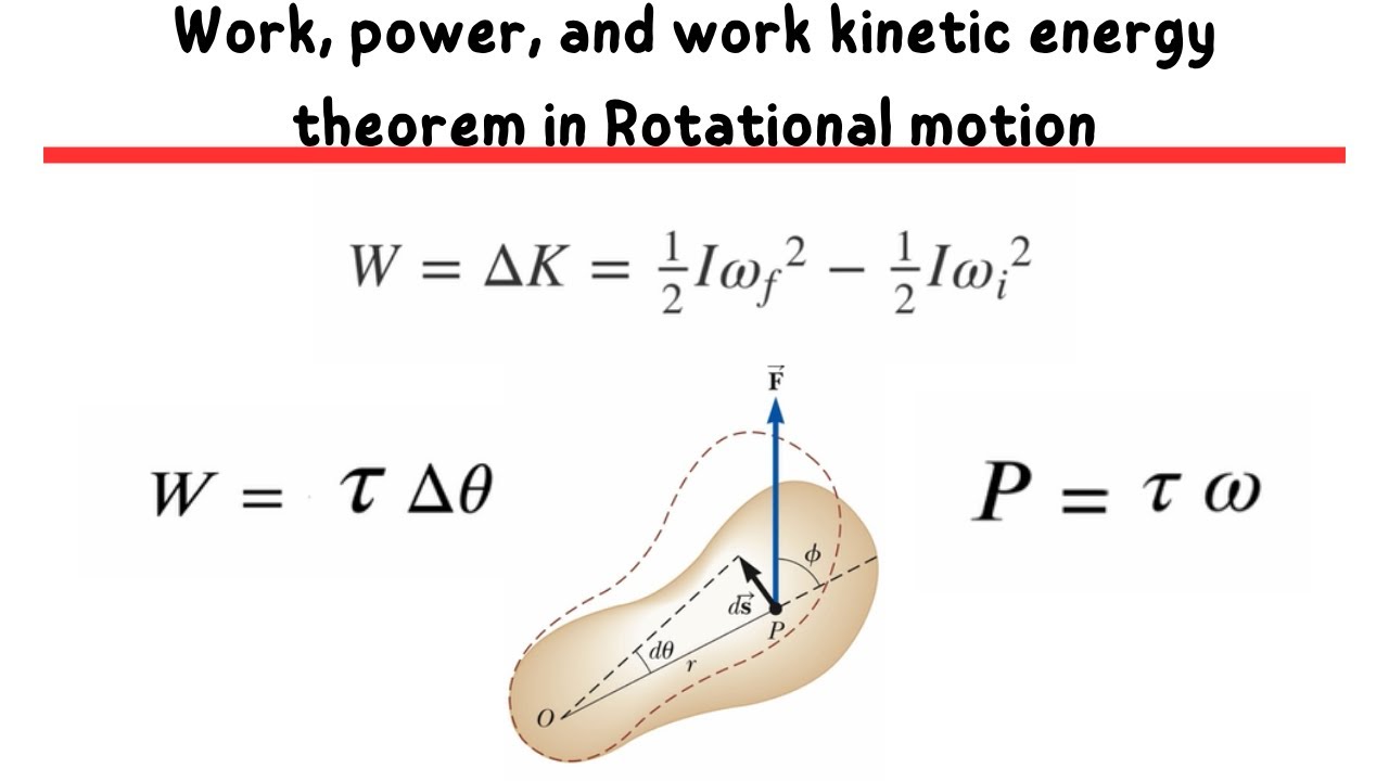 Work, power, and work kinetic energy theorem in Rotational motion - YouTube