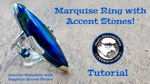 Long Marquise Cabochon Ring with Accent Stones: A Silversmithing Tutorial