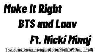 BTS - Make It Right (feat. Lauv & Nicki Minaj)