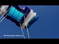 Beautiful parachute opening in super slow motion synched with music