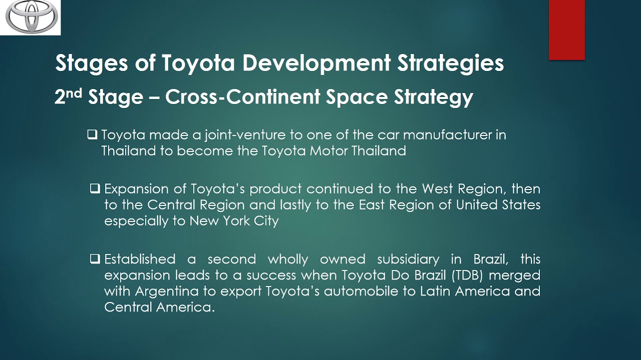 case study of toyota international entry strategies