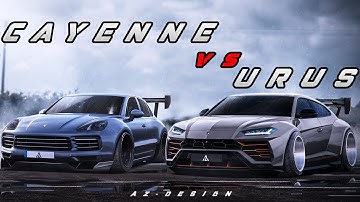 Lamborghini urus vs Porsche cayenne Virtual Tuning Photoshop
