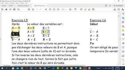 algorithmique (Darija) Exercices : affectation , permutation