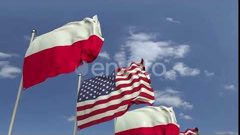 Waving Flags of Poland and the USA | Motion Graphics - Envato elements