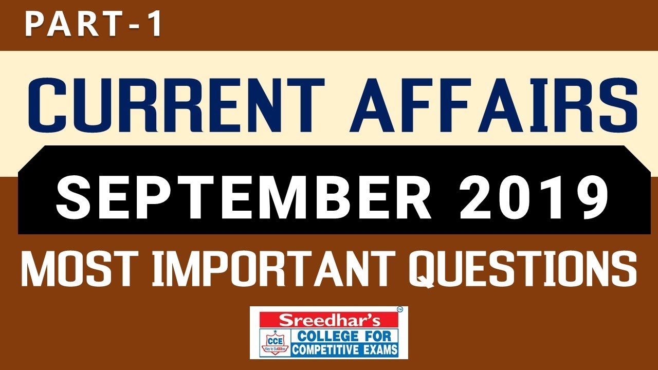 September Month 2019 Imp Current Affairs Part 1 for all competitive exams camera iphone 8 plus apk