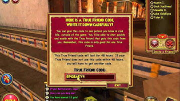Wizard101 Friend codes, and My stats