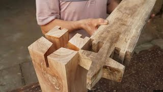 Amazing ||Connect No Screw || With ||Japanese Woodworking|| Joints Skills, || Wood Structure!!!