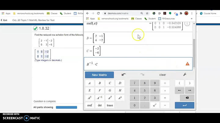 Using Desmos Matrix Calculator