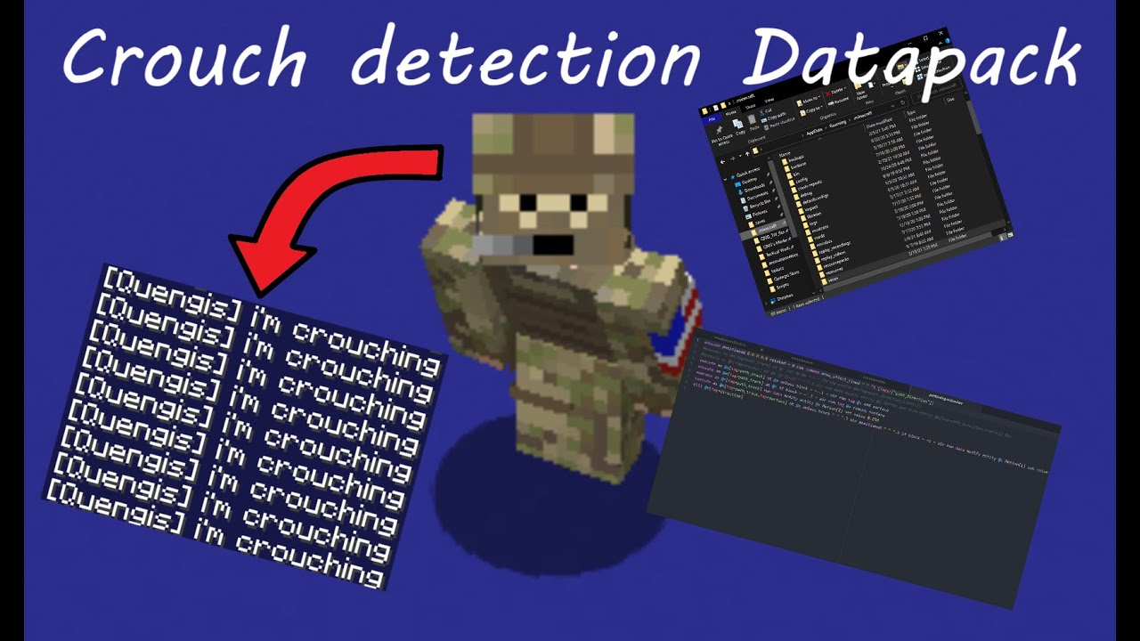 How to make a simple datapack in Minecraft! (Simple sneak detection