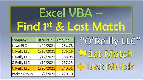 Excel VBA Find First and Last Match in Column