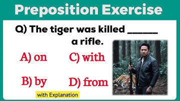 Preposition Exercise 🧠 with Explanation | Part- 3 | English Grammar | Quiz | Mock Test #preposition