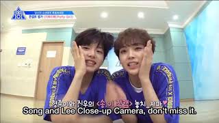 [ENG SUB] PRODUCE X 101 Pretty Girl Team playing around and dancing to MOVE