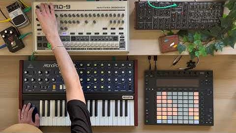 Dub Techno Live Jam // MonoPoly, RD-9, K2, Ableton Push 2, Artec Analog Delay, DR600