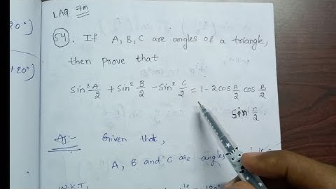 prove that Sin²A/2+Sin²B/2-Sin²C/2=1-2CosA/2.CosB/2.SinC/2 ||trigonometry upto Transformations||