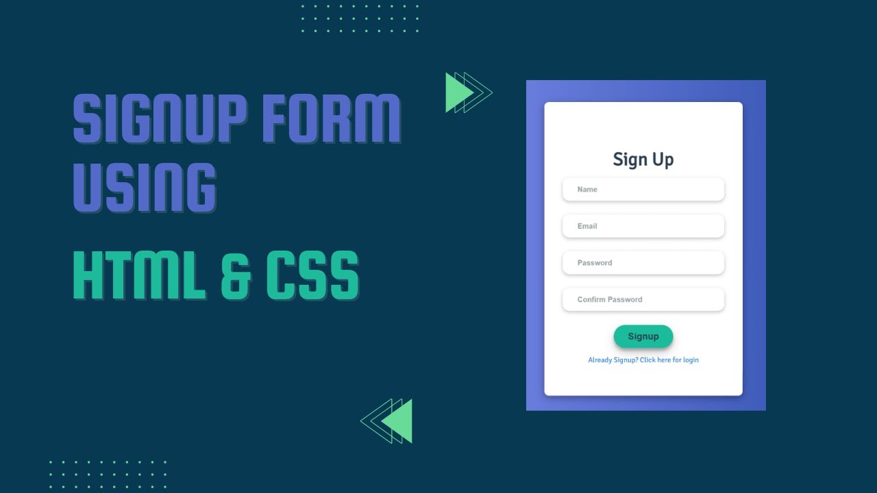 How to create Signup or Registration form using HTML & CSS | Hover ...