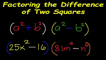 Factoring the Difference of Two Squares Exercises