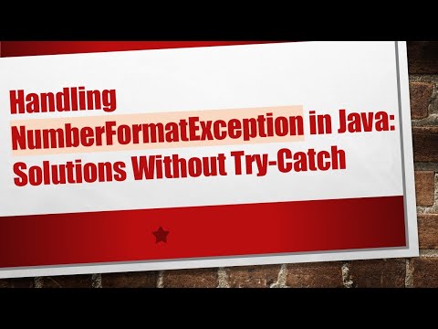 Handling NumberFormatException in
